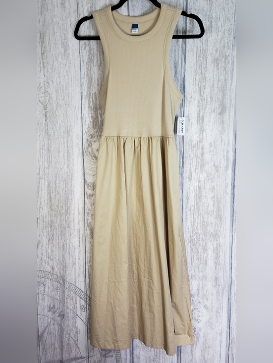 Old Navy Dresses & Skirts - Old Navy sleeveless midi dress "Desert Floor" Poplin Skirt Knit Top Large New!